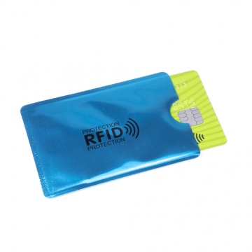 Envoltura protectora azul que bloquea RFID y NFC para la tarjeta sin contacto