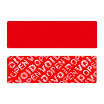 Rojo pegatina VOID son alta adhesión sin residuos - rectangular